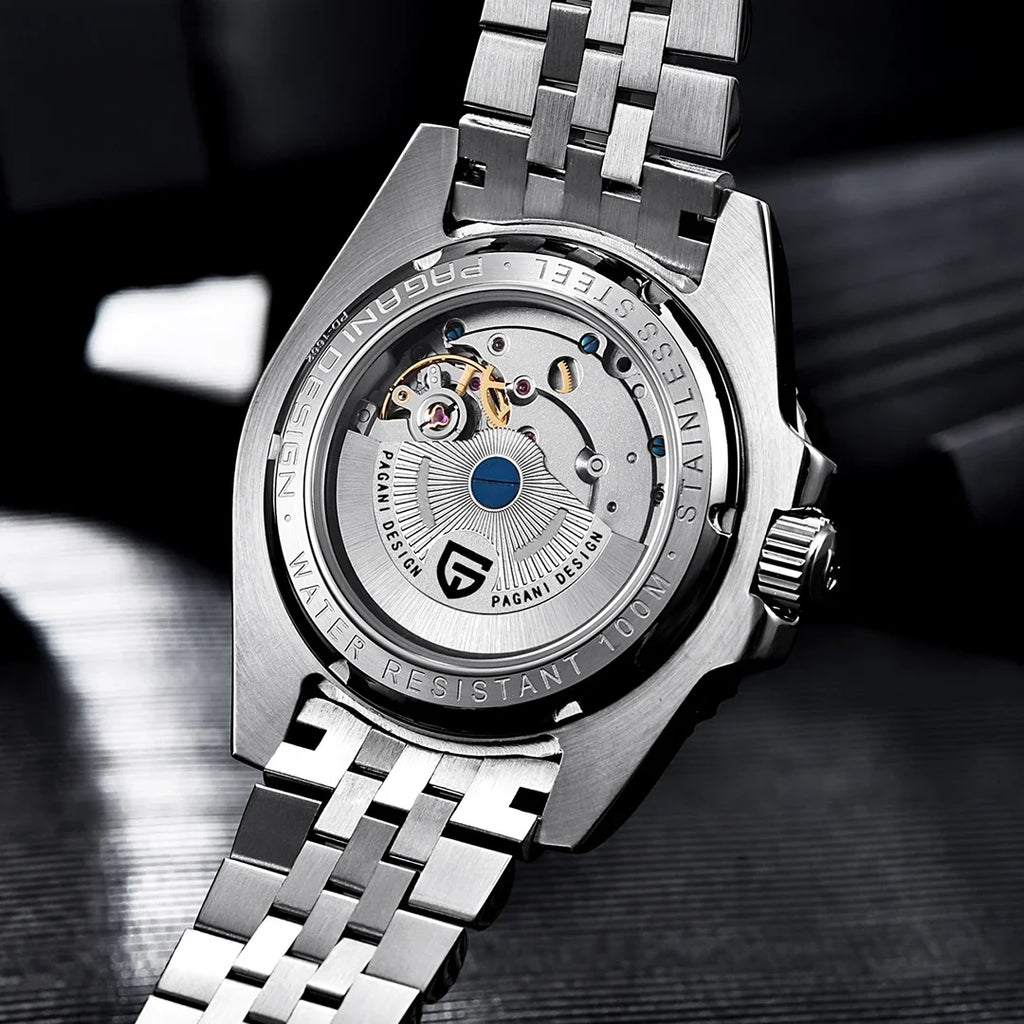New PAGANI DESIGN 1662 Top Sapphire GMT Watch Stainless Steel Men's Automatic Mechanical Watch Waterproof