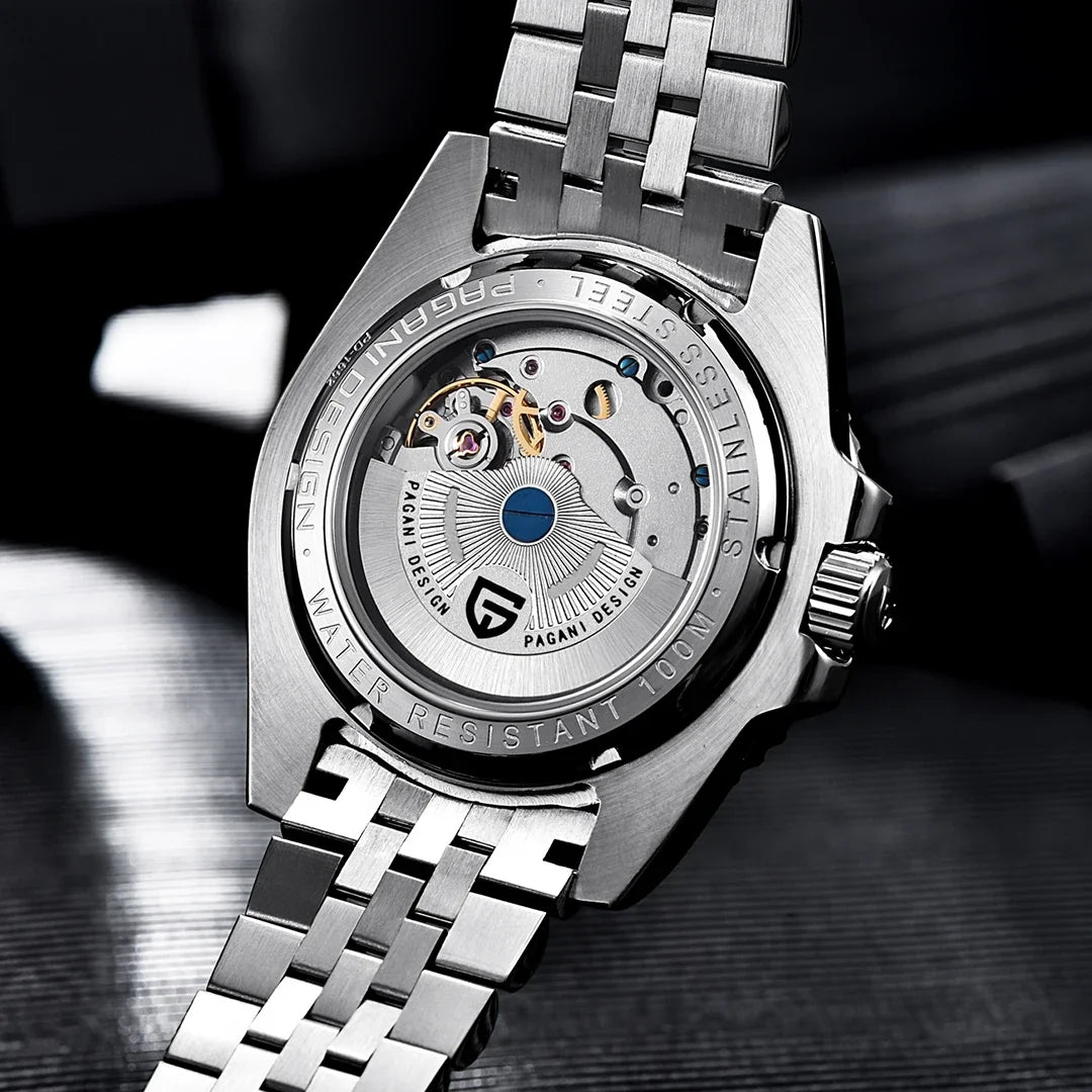 New PAGANI DESIGN 1662 Top Sapphire GMT Watch Stainless Steel Men's Automatic Mechanical Watch Waterproof