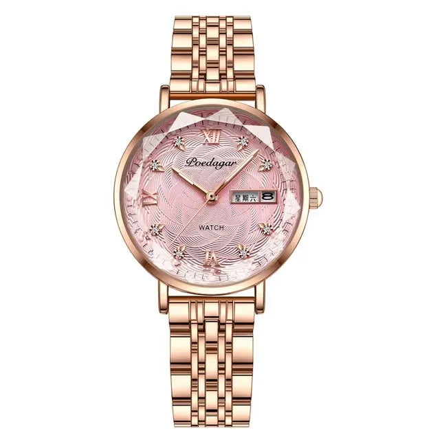 POEDAGAR 3011 Fashion Elegant Original Japan Quartz Movement Women's Wristwatch Waterproof Stainless Steel Strap Watch for Women