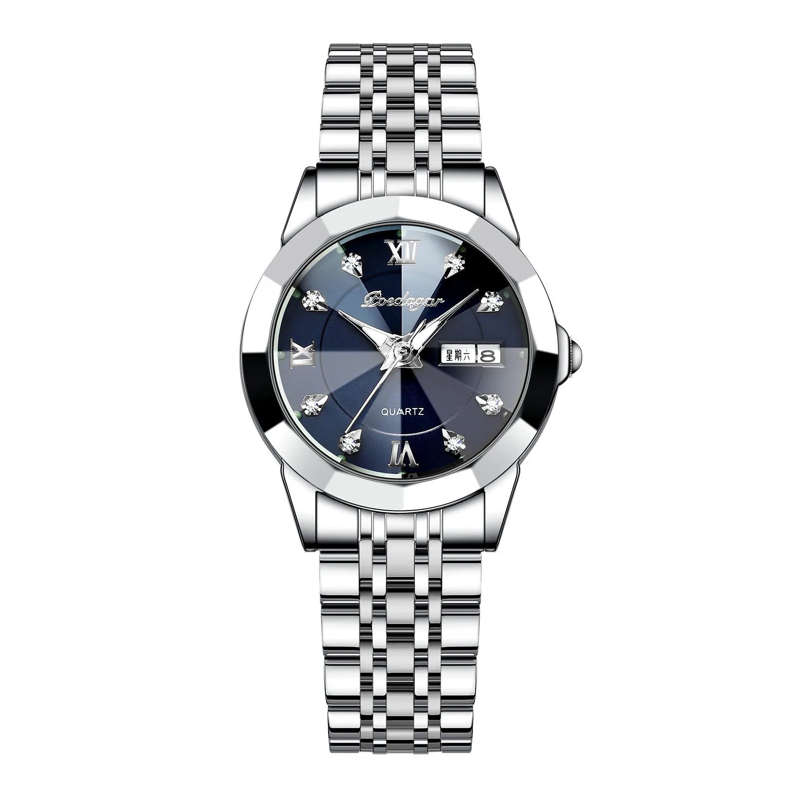 POEDAGAR Luxury Diamond Ladies Watch High Quality Stainless Steel Bracelet Luminous Waterproof Quartz Women's Watches 3076 Clock