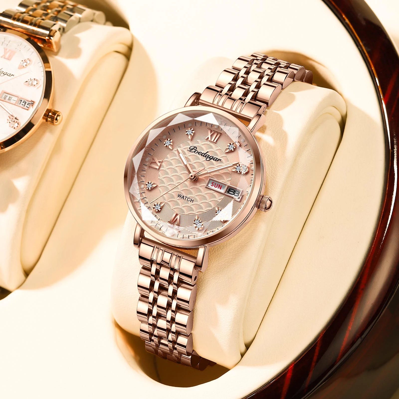 POEDAGAR 3011 Fashion Elegant Original Japan Quartz Movement Women's Wristwatch Waterproof Stainless Steel Strap Watch for Women