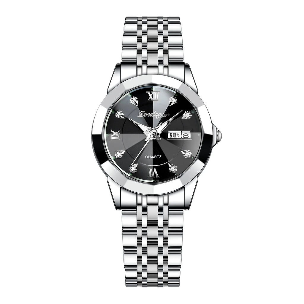 POEDAGAR Luxury Diamond Ladies Watch High Quality Stainless Steel Bracelet Luminous Waterproof Quartz Women's Watches 3076 Clock