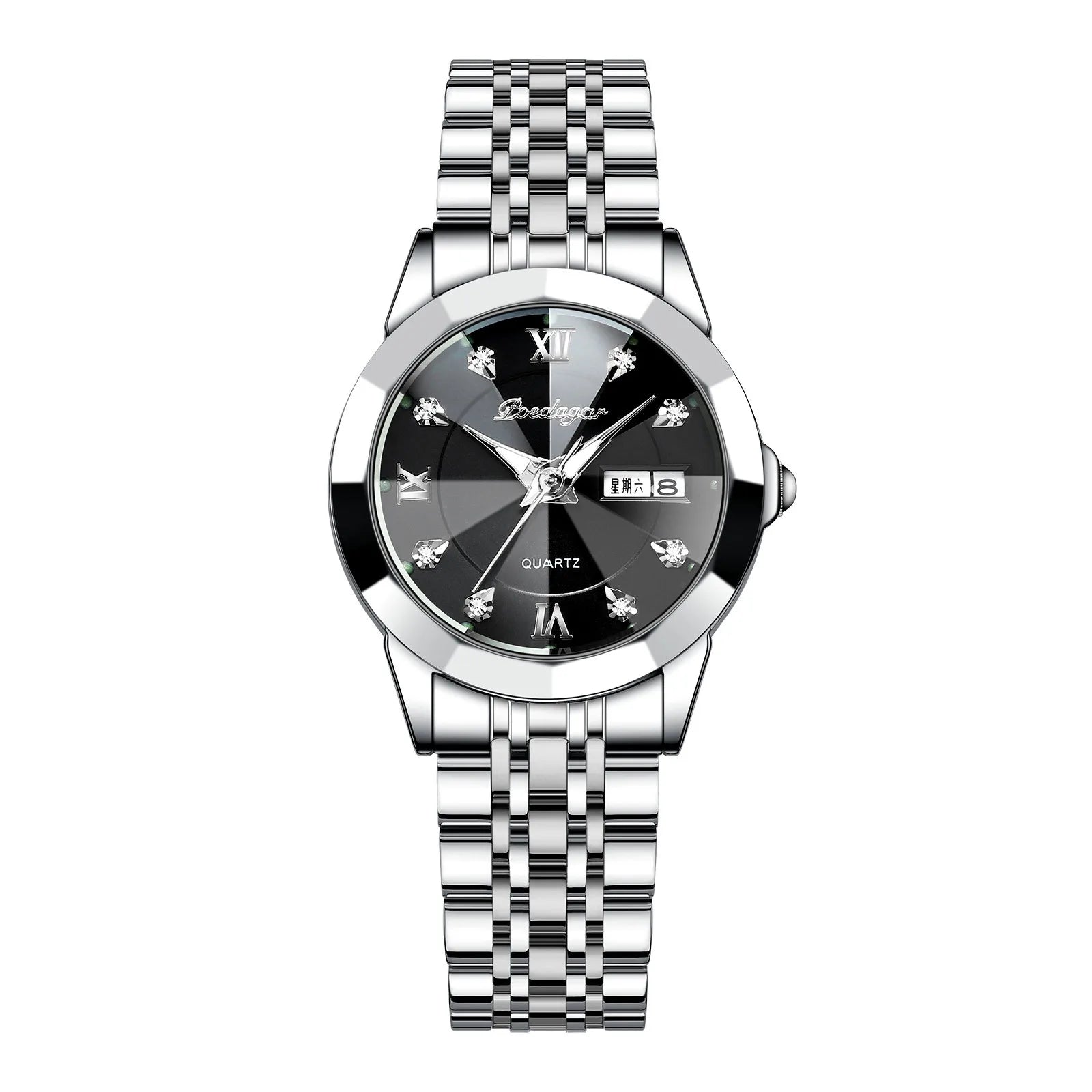 POEDAGAR Luxury Diamond Ladies Watch High Quality Stainless Steel Bracelet Luminous Waterproof Quartz Women's Watches 3076 Clock