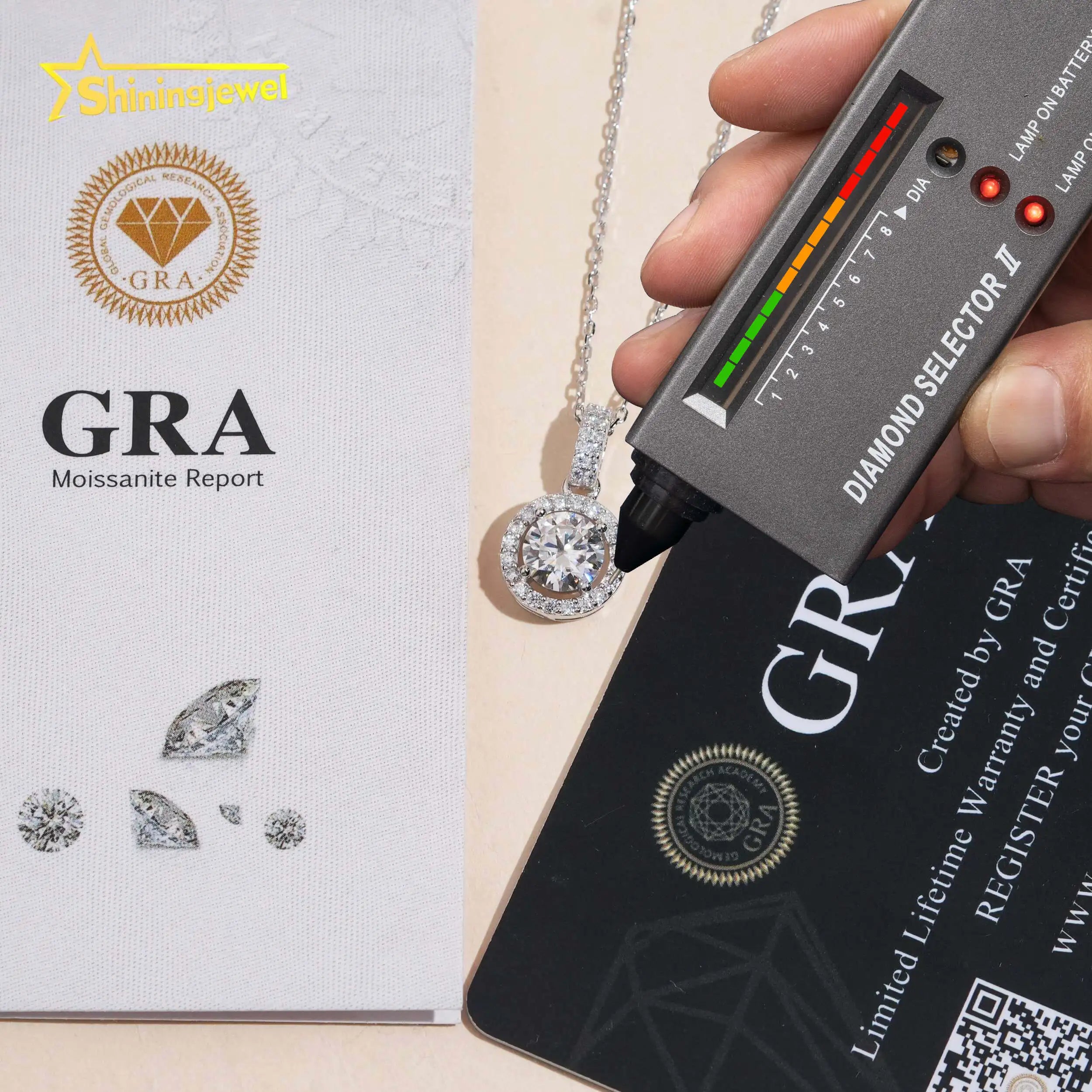 US Stock Fashion Women Pendant Jewelry VVS Moissanite Halo Pendant Necklace Sterling Silver 925 Pendant Necklace