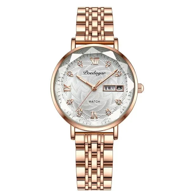 POEDAGAR 3011 Fashion Elegant Original Japan Quartz Movement Women's Wristwatch Waterproof Stainless Steel Strap Watch for Women