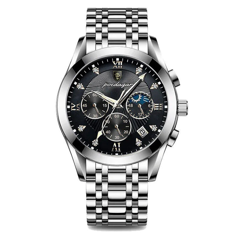 POEDAGAR 820 Premium Fashion Men's Wristwatch - Elegant Analog Watch with Date Display