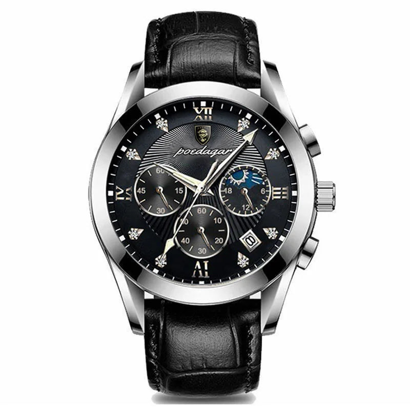 POEDAGAR 820 Premium Fashion Men's Wristwatch - Elegant Analog Watch with Date Display