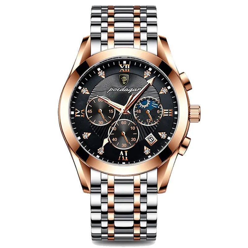 POEDAGAR 820 Premium Fashion Men's Wristwatch - Elegant Analog Watch with Date Display