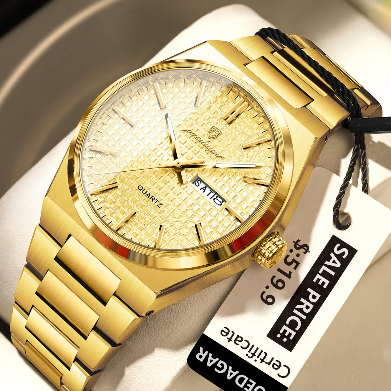 Poedagar 874 Original High Quality Stainless Steel Wristwatch Waterproof Luminous Quartz Watch for Men