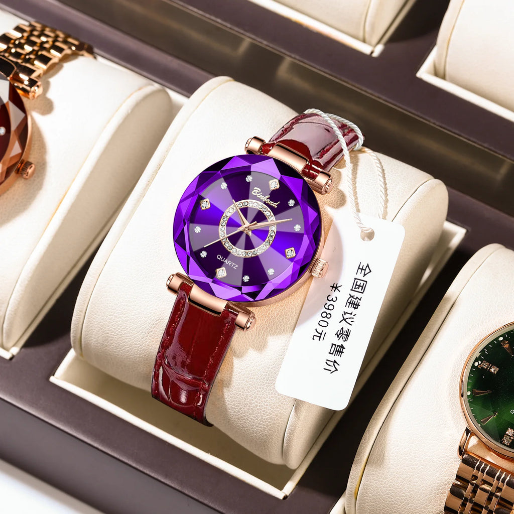 Binbond N106 Luxury Women's Watch - Waterproof Leather Strap Quartz Wristwatch