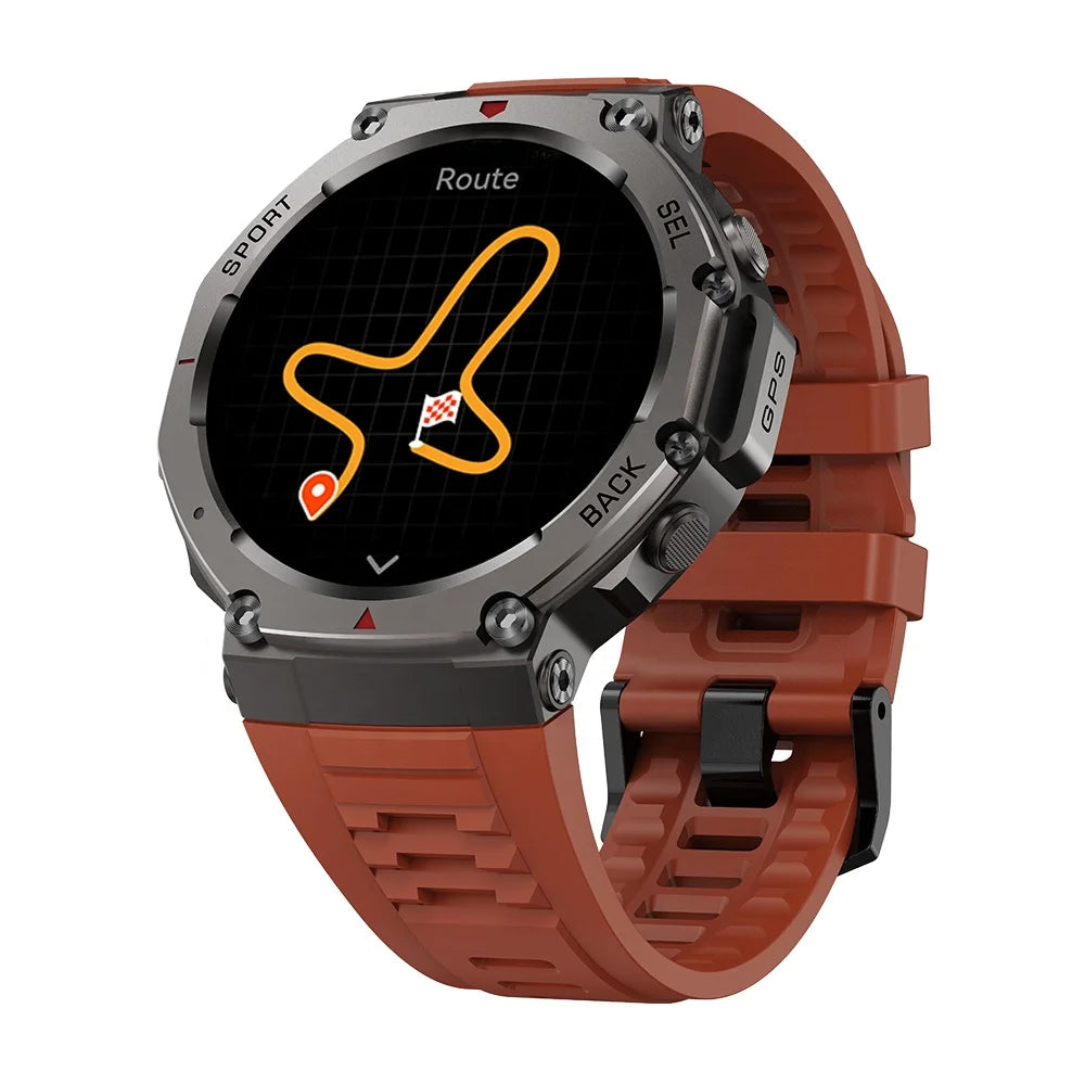 DM58 Sport Smart Watch with GPS 5ATM Waterproof 500mAh Battery BT Calling Heart Rate Blood Oxygen Sleep Monitoring for Men Women