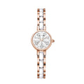 Custom Luxury Business Fashion Ladies Quartz Wristwatch Glass Pointer Stainless Steel Band Rose Gold Ceramic Case 3 ATM
