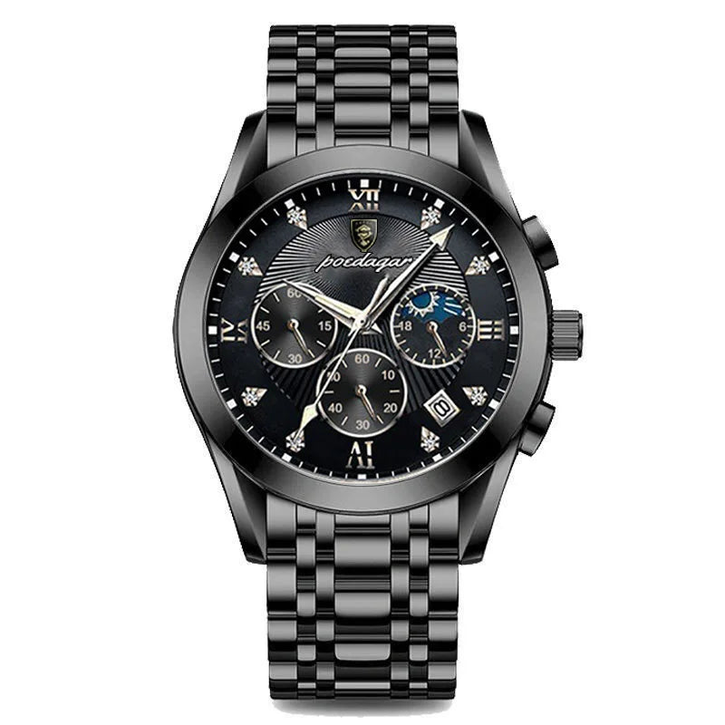 POEDAGAR 820 Premium Fashion Men's Wristwatch - Elegant Analog Watch with Date Display