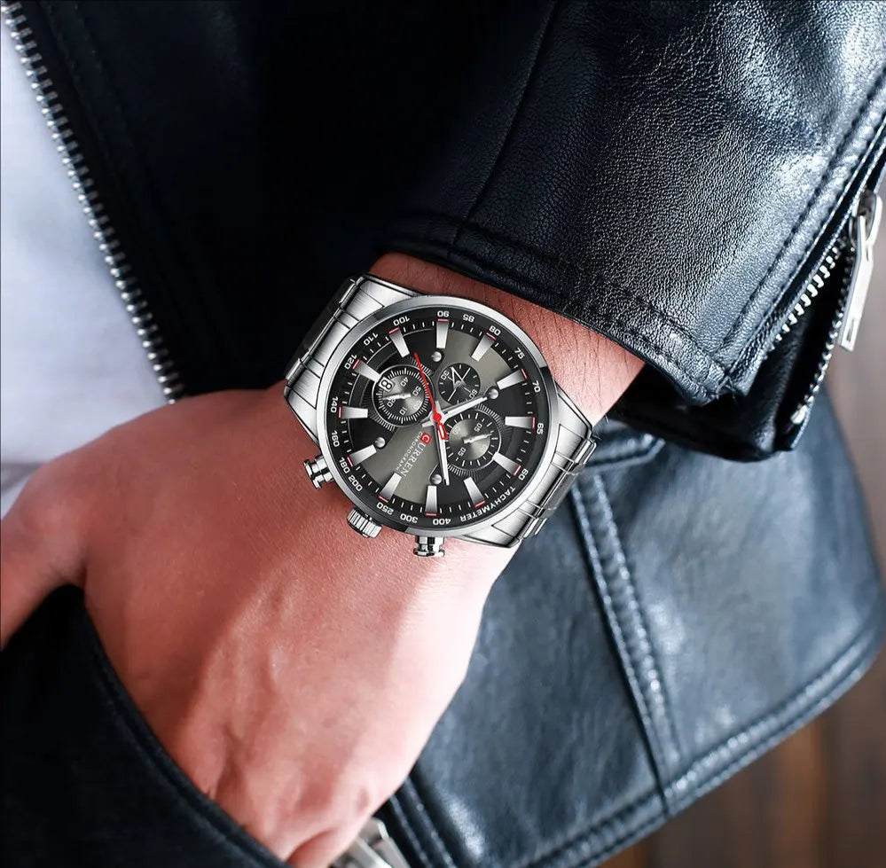 CURREN 8351 Men's Business Watch - 6-Hand Multi-Function Quartz Clock with Steel Band