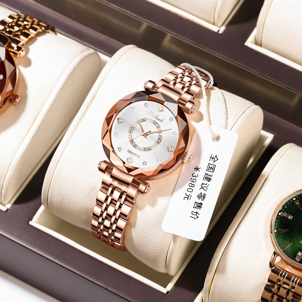 Binbond N106 Luxury Women's Watch - Waterproof Leather Strap Quartz Wristwatch
