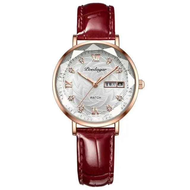 POEDAGAR 3011 Fashion Elegant Original Japan Quartz Movement Women's Wristwatch Waterproof Stainless Steel Strap Watch for Women