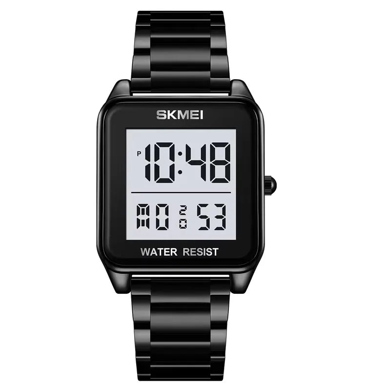 SKMEI 2154 Men's Watches Top Brand LED Electronic Luxury Fashion Square Sport Stainless Strap 3Bar Waterproof Digital Wristwatch