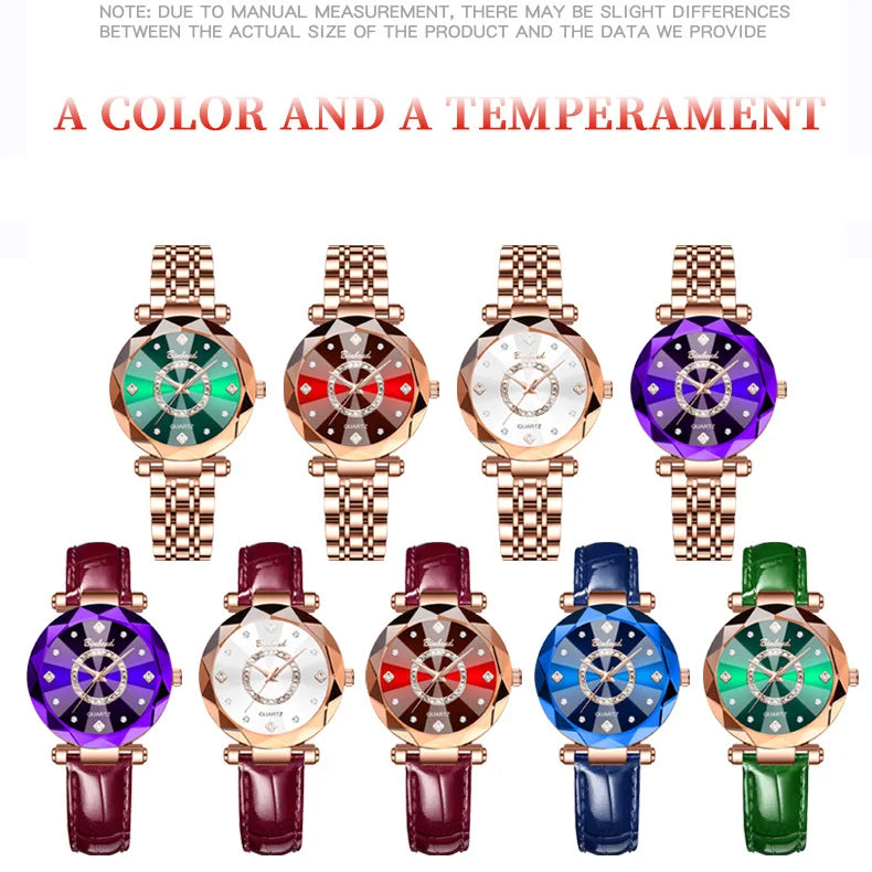 Binbond N106 Luxury Women's Watch - Waterproof Leather Strap Quartz Wristwatch