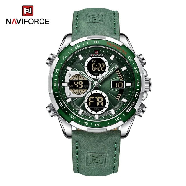 NAVIFORCE 9197 Watch Men's Luxury Sports Chronograph Alarm Clock Watch Waterproof Quartz Big Clock Digital Men's Watch