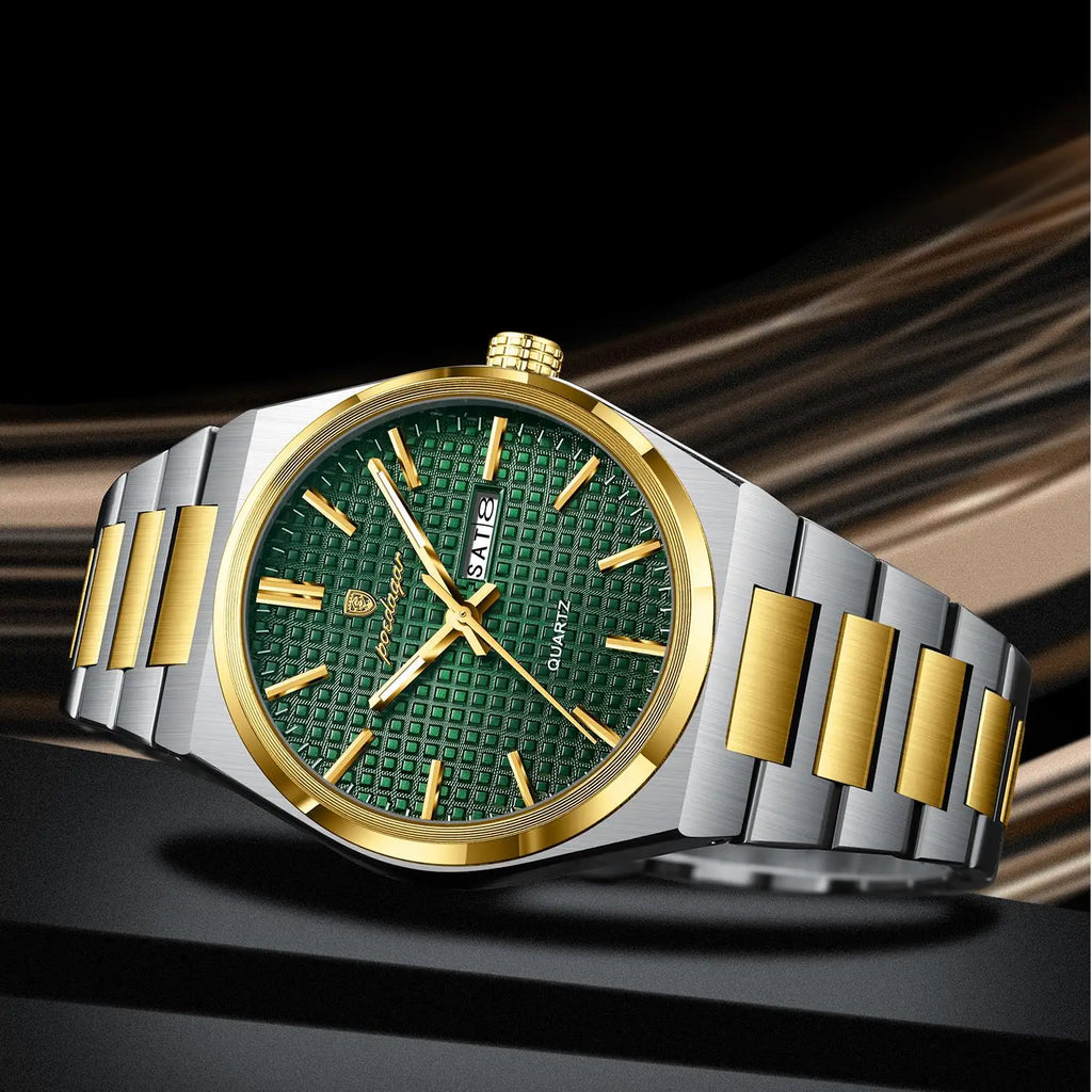 Poedagar 874 Original High Quality Stainless Steel Wristwatch Waterproof Luminous Quartz Watch for Men