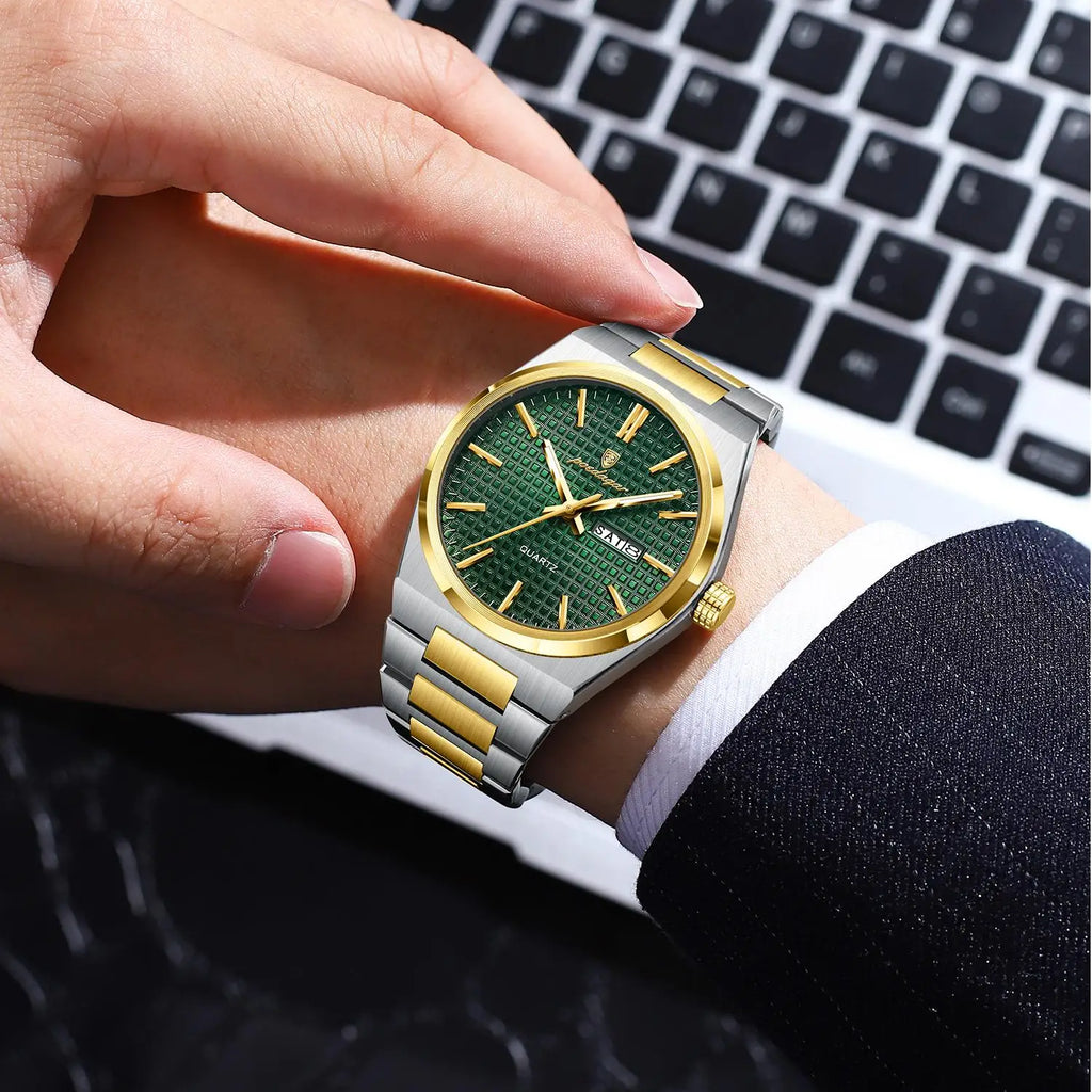 Poedagar 874 Original High Quality Stainless Steel Wristwatch Waterproof Luminous Quartz Watch for Men