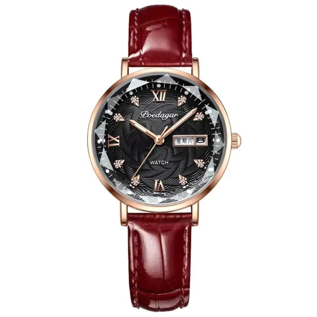 POEDAGAR 3011 Fashion Elegant Original Japan Quartz Movement Women's Wristwatch Waterproof Stainless Steel Strap Watch for Women
