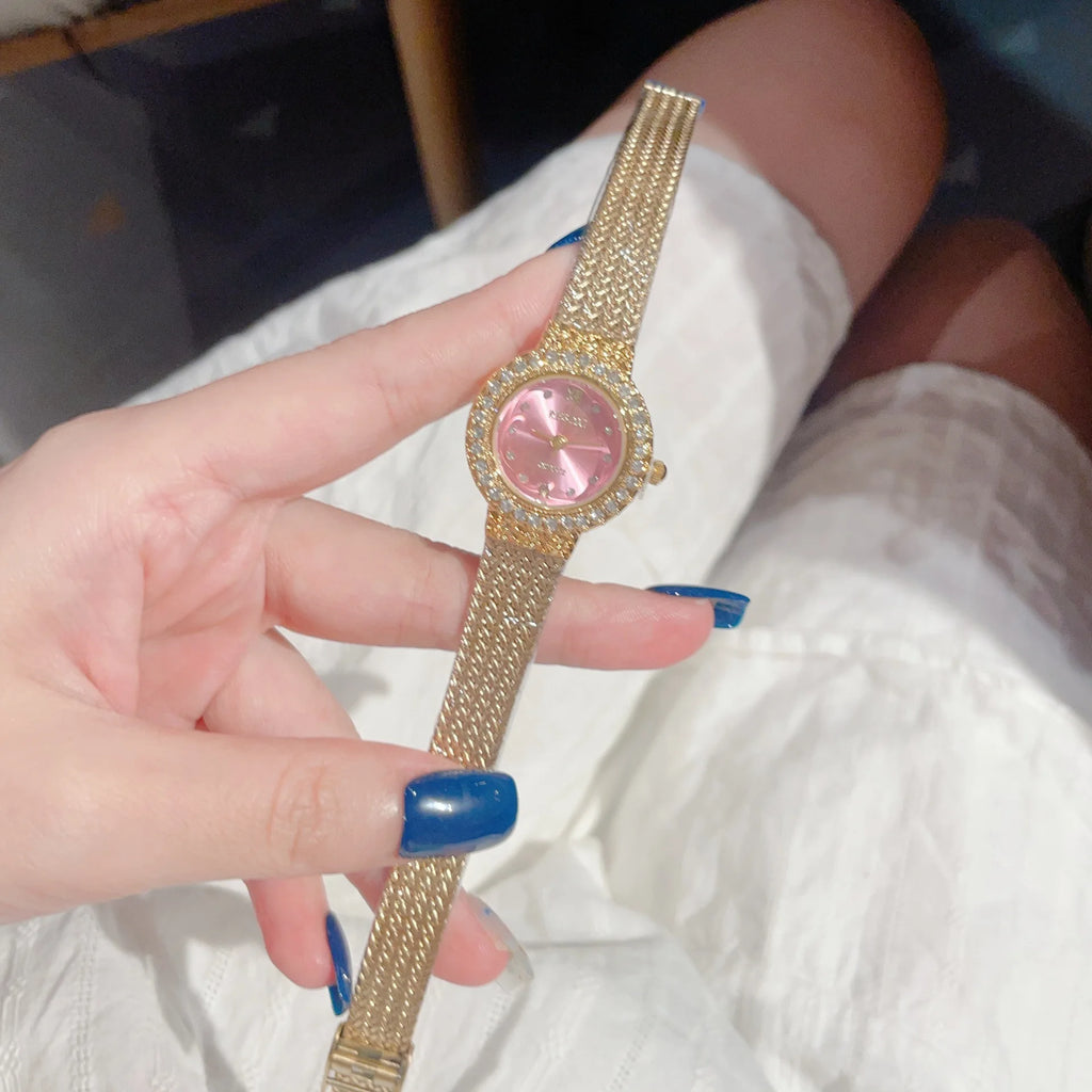 In Stock  Luxury Gold Wrist Watch for Women Ladies  Uhr Minimalist Orologio Donna Small Size  Ladies Quartz Watch