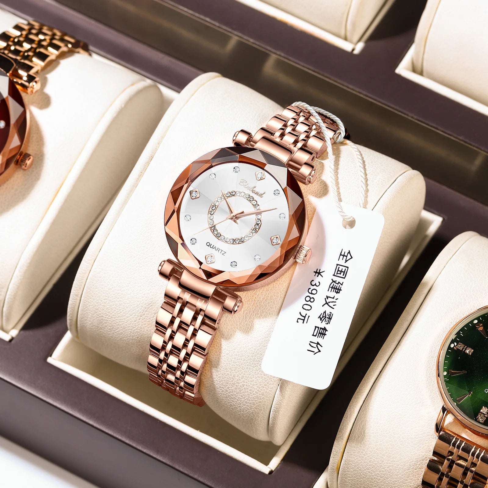 Binbond N106 Luxury Women's Watch - Waterproof Leather Strap Quartz Wristwatch