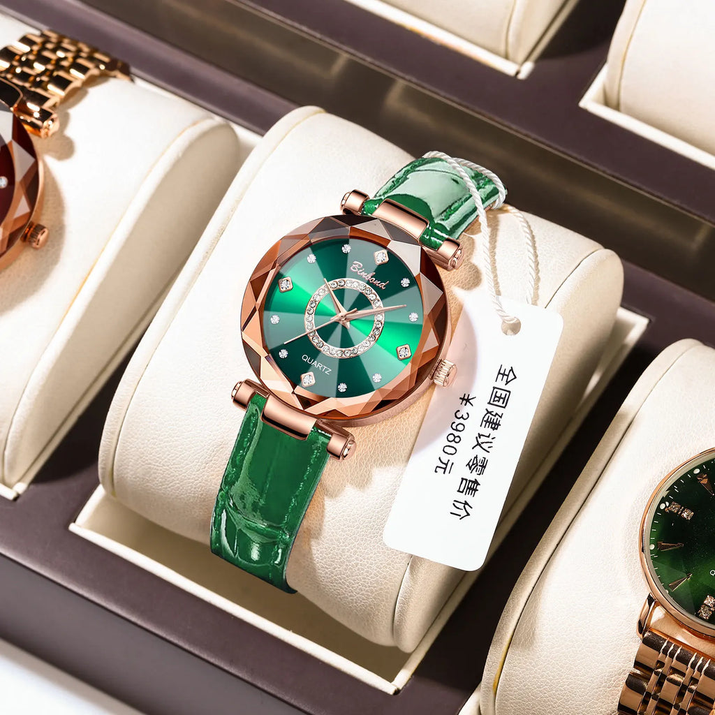 Binbond N106 Luxury Women's Watch - Waterproof Leather Strap Quartz Wristwatch
