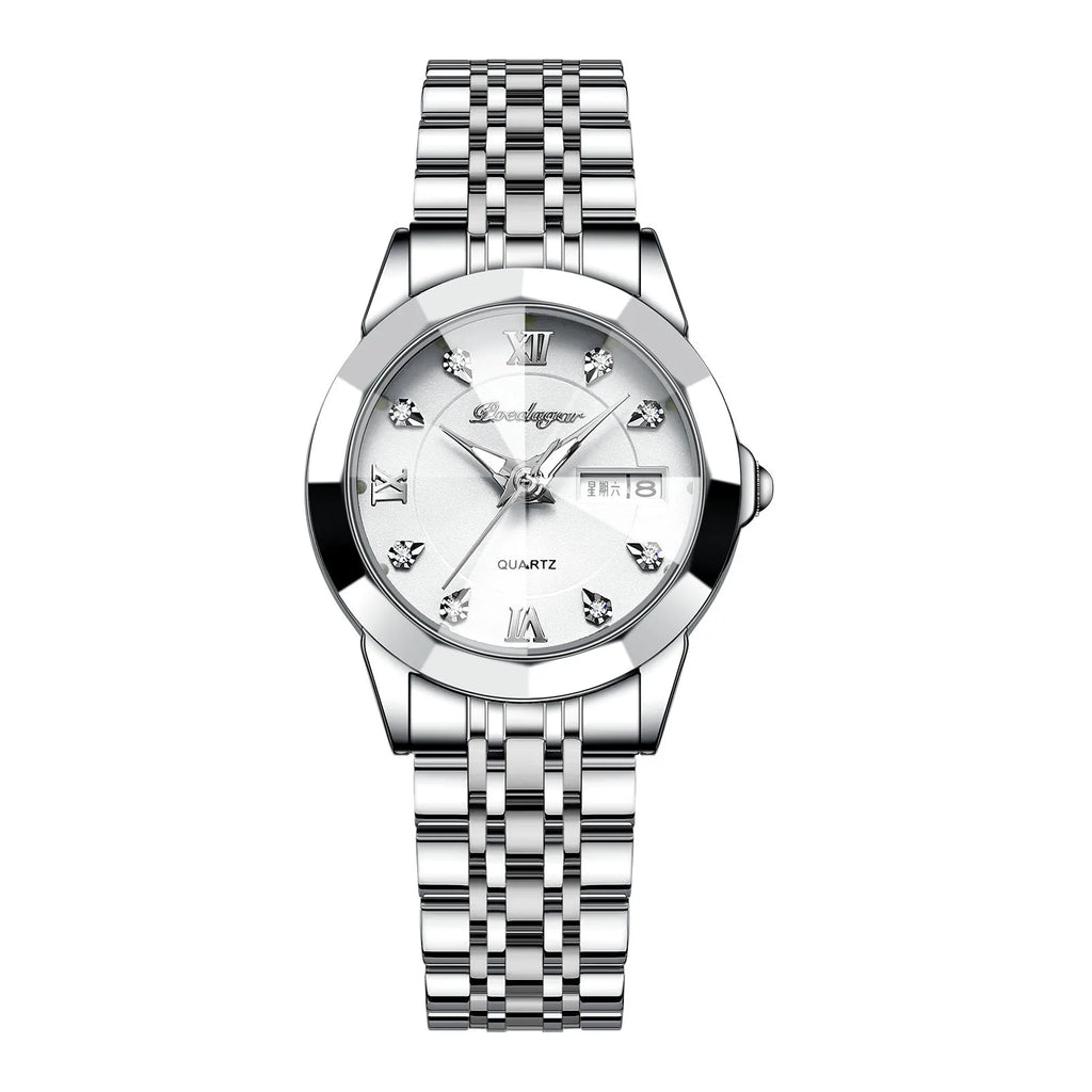 POEDAGAR Luxury Diamond Ladies Watch High Quality Stainless Steel Bracelet Luminous Waterproof Quartz Women's Watches 3076 Clock