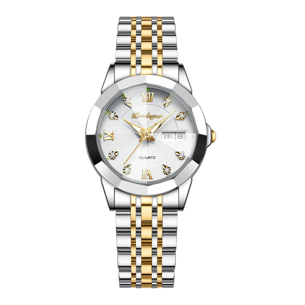 POEDAGAR Luxury Diamond Ladies Watch High Quality Stainless Steel Bracelet Luminous Waterproof Quartz Women's Watches 3076 Clock