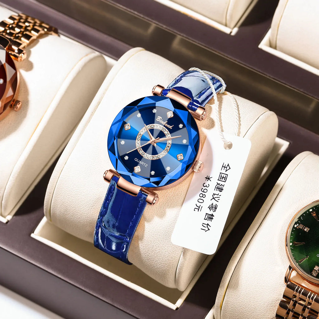 Binbond N106 Luxury Women's Watch - Waterproof Leather Strap Quartz Wristwatch