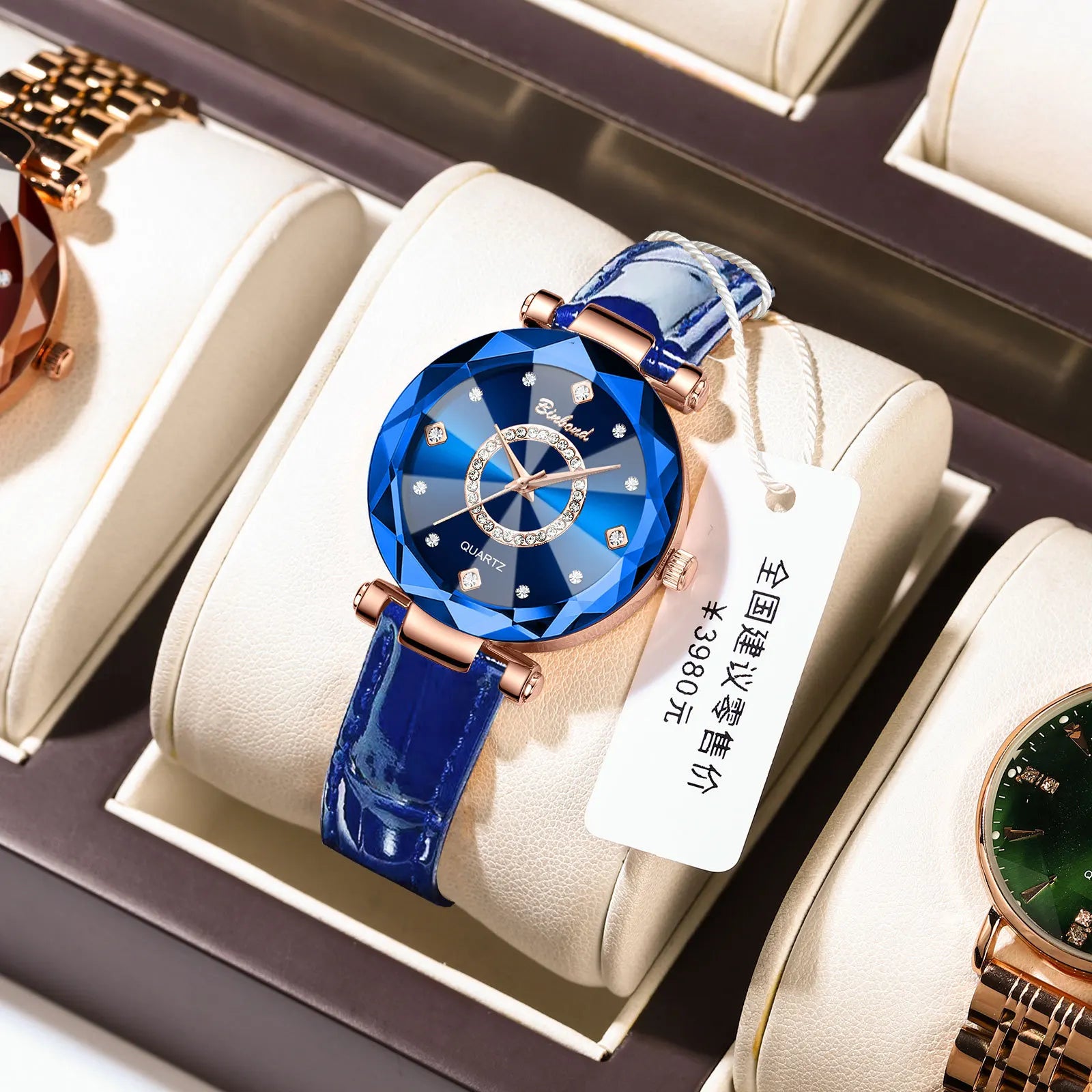 Binbond N106 Luxury Women's Watch - Waterproof Leather Strap Quartz Wristwatch