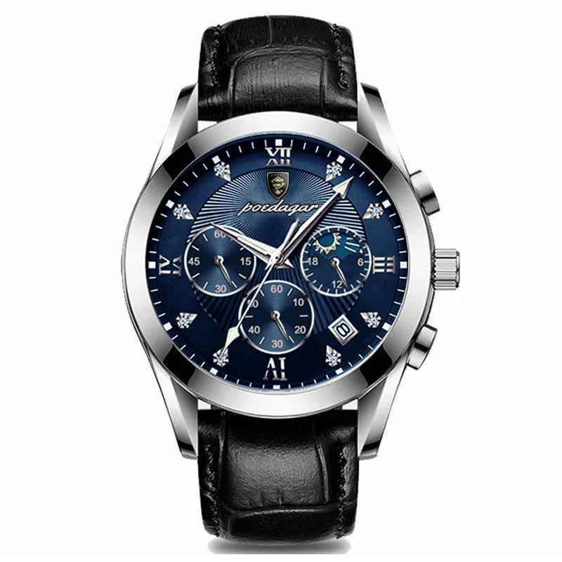 POEDAGAR 820 Premium Fashion Men's Wristwatch - Elegant Analog Watch with Date Display