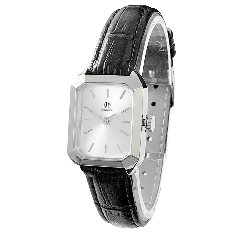 Pablo Raez Explosive Golden Small Square Watch Fashion Belt Women's Black Simple Wrist Quartz