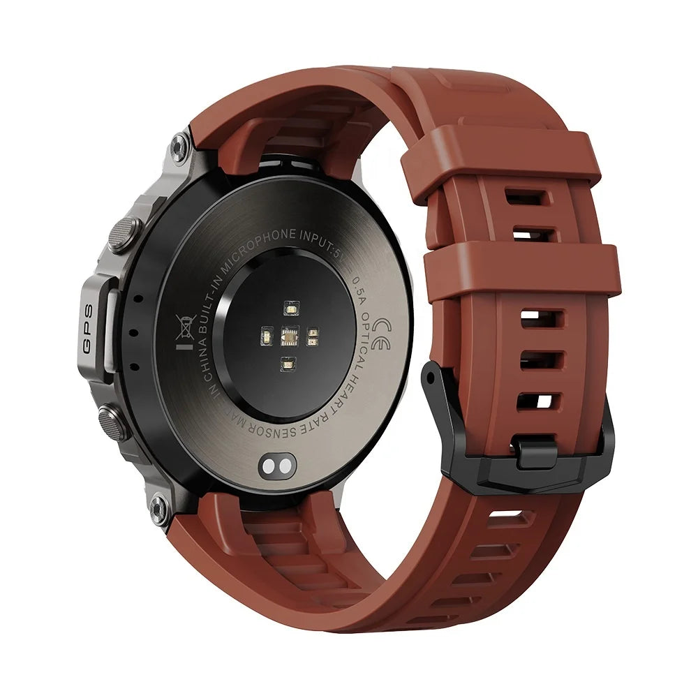 DM58 Sport Smart Watch with GPS 5ATM Waterproof 500mAh Battery BT Calling Heart Rate Blood Oxygen Sleep Monitoring for Men Women
