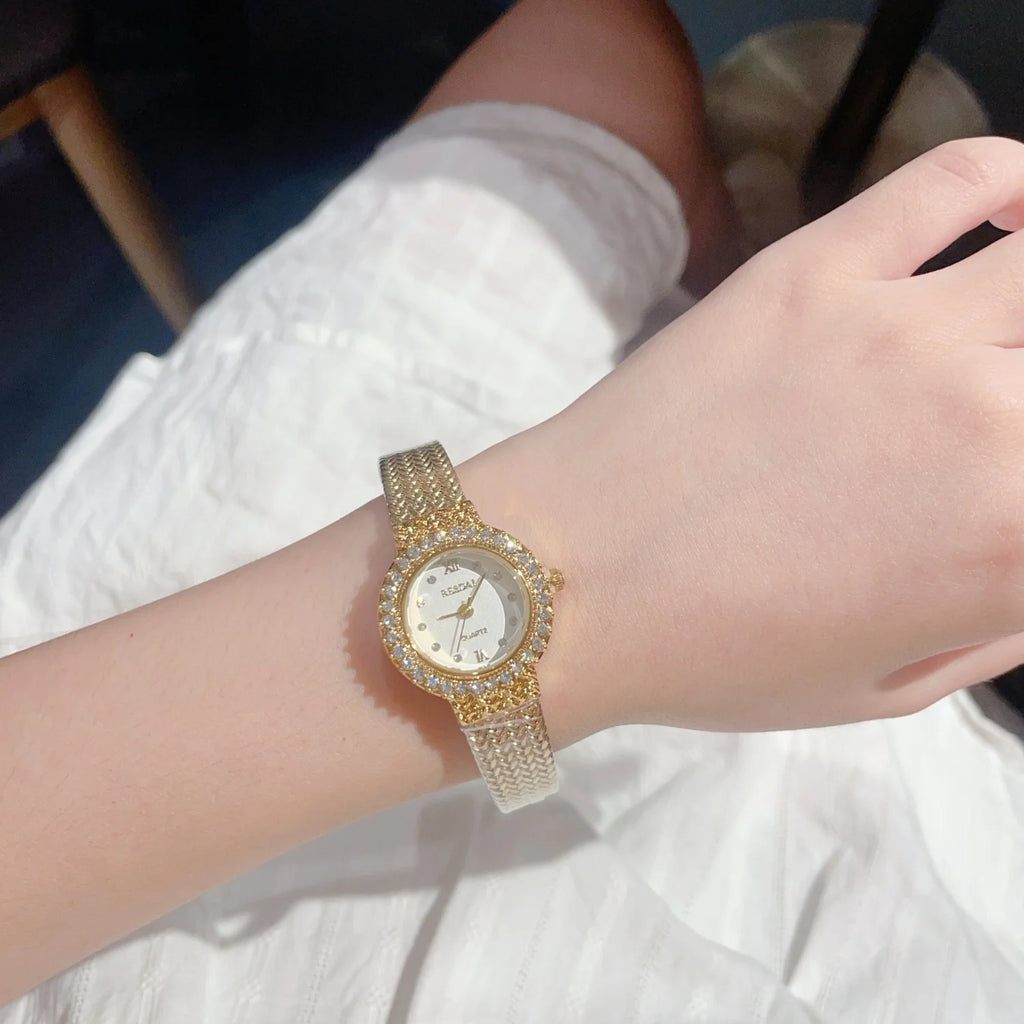 In Stock  Luxury Gold Wrist Watch for Women Ladies  Uhr Minimalist Orologio Donna Small Size  Ladies Quartz Watch