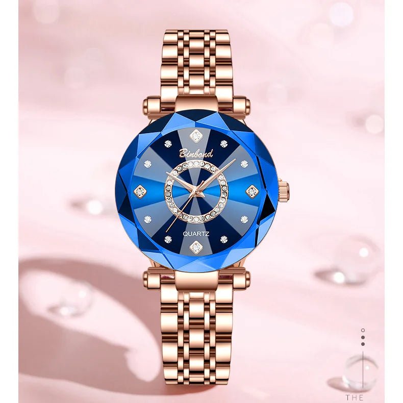 Binbond N106 Luxury Women's Watch - Waterproof Leather Strap Quartz Wristwatch