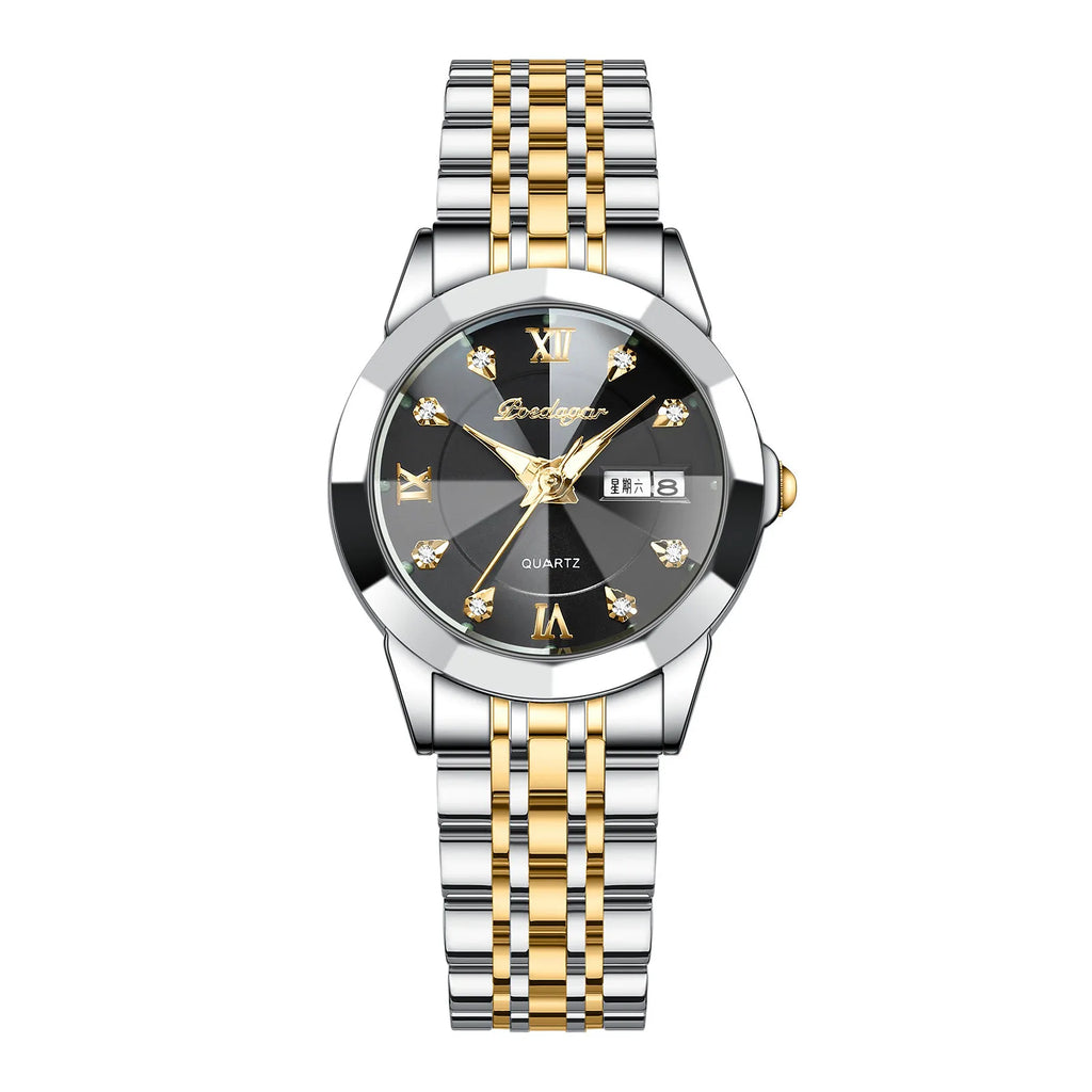 POEDAGAR Luxury Diamond Ladies Watch High Quality Stainless Steel Bracelet Luminous Waterproof Quartz Women's Watches 3076 Clock