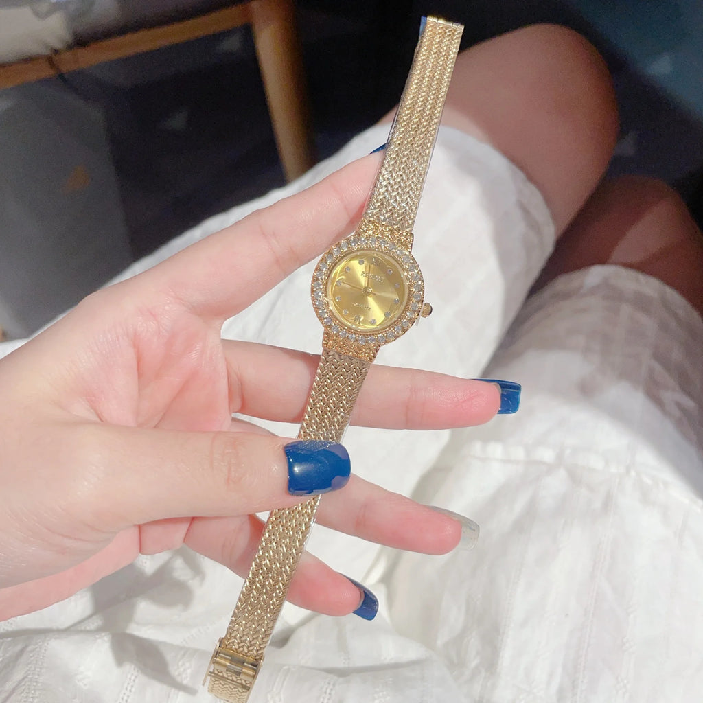 In Stock  Luxury Gold Wrist Watch for Women Ladies  Uhr Minimalist Orologio Donna Small Size  Ladies Quartz Watch
