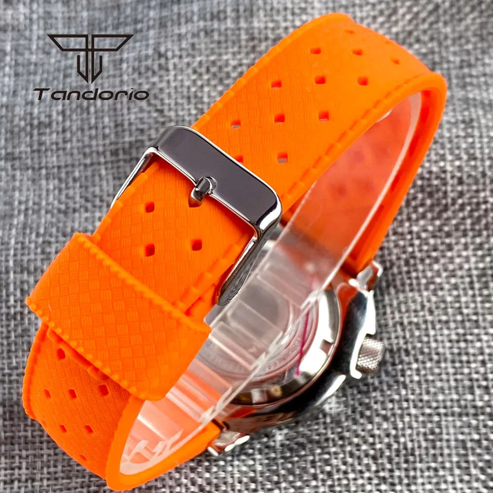 Tandorio Monster Dive NH36 42mm Mechanical Automatic Men Watch 20ATM AR Sapphire Crystal Wristwatch Date Week Green Luminous