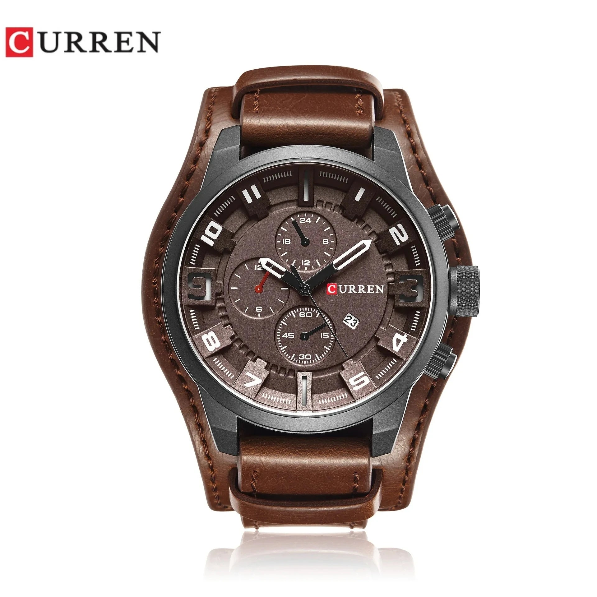 CURREN 8225 Top Brand Men's Watch Classic Quartz Dial Calendar Chronograph Waterproof Fashion Leather Strap Watches for Man