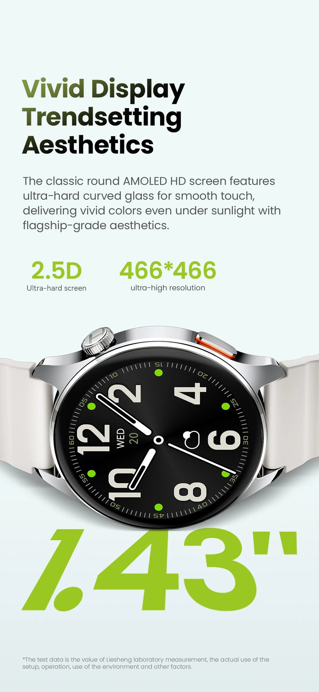 HAYLOU Watch 4S GPS Smartwatch - 1.43” HD AMOLED Display, 5 Satellite Positioning, 120+ Sport Modes