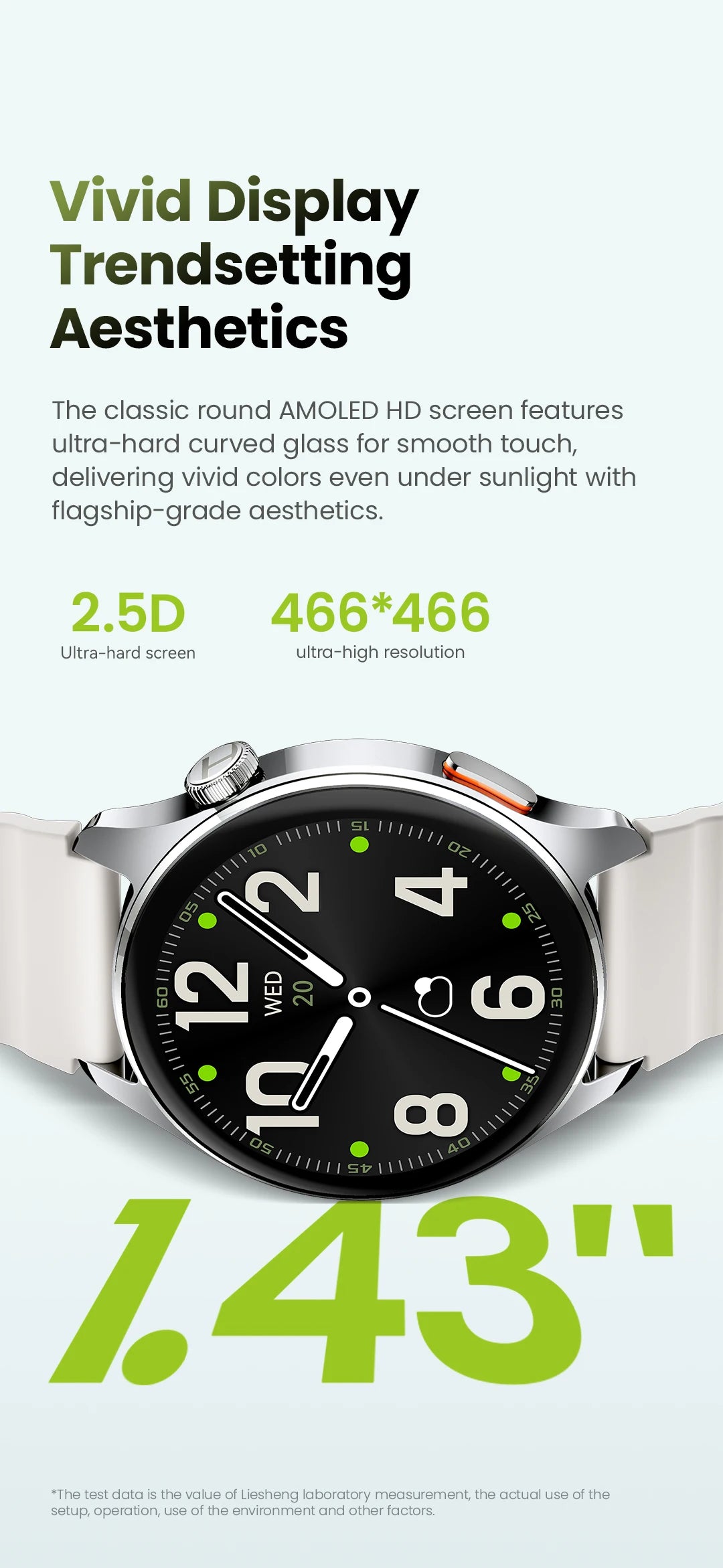 HAYLOU Watch 4S GPS Smartwatch - 1.43” HD AMOLED Display, 5 Satellite Positioning, 120+ Sport Modes