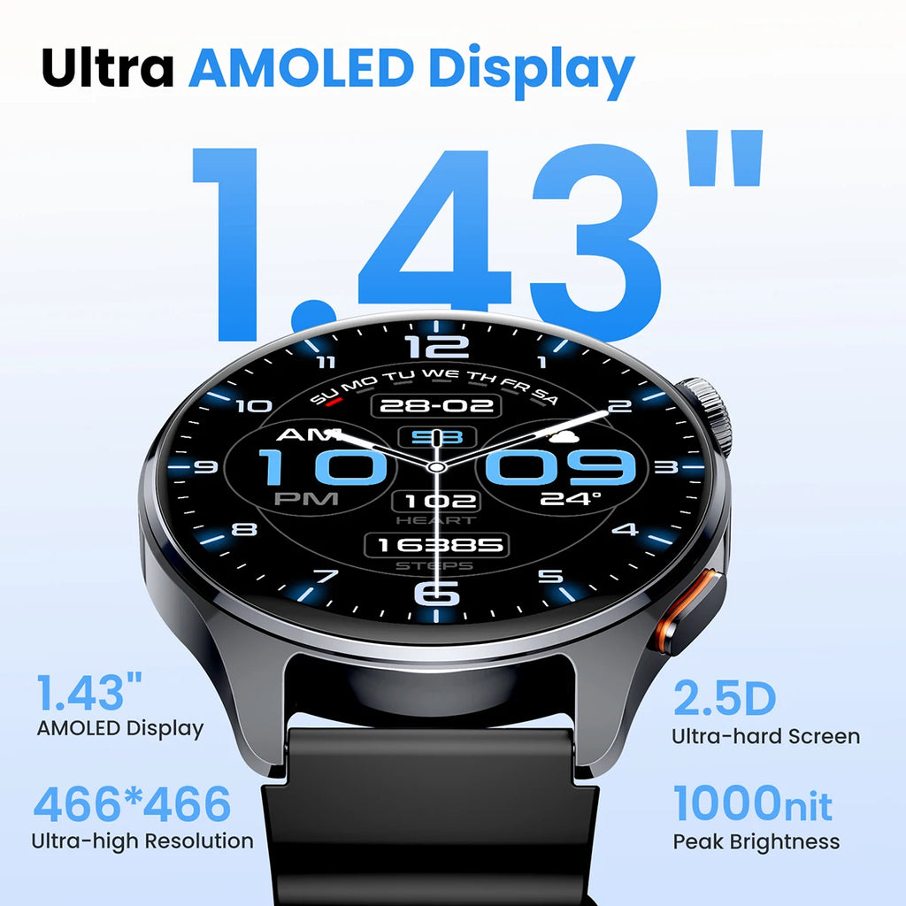 HAYLOU Watch 4S GPS Smartwatch - 1.43” HD AMOLED Display, 5 Satellite Positioning, 120+ Sport Modes