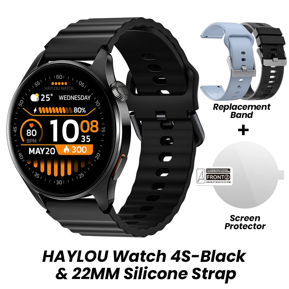 HAYLOU Watch 4S GPS Smartwatch - 1.43” HD AMOLED Display, 5 Satellite Positioning, 120+ Sport Modes