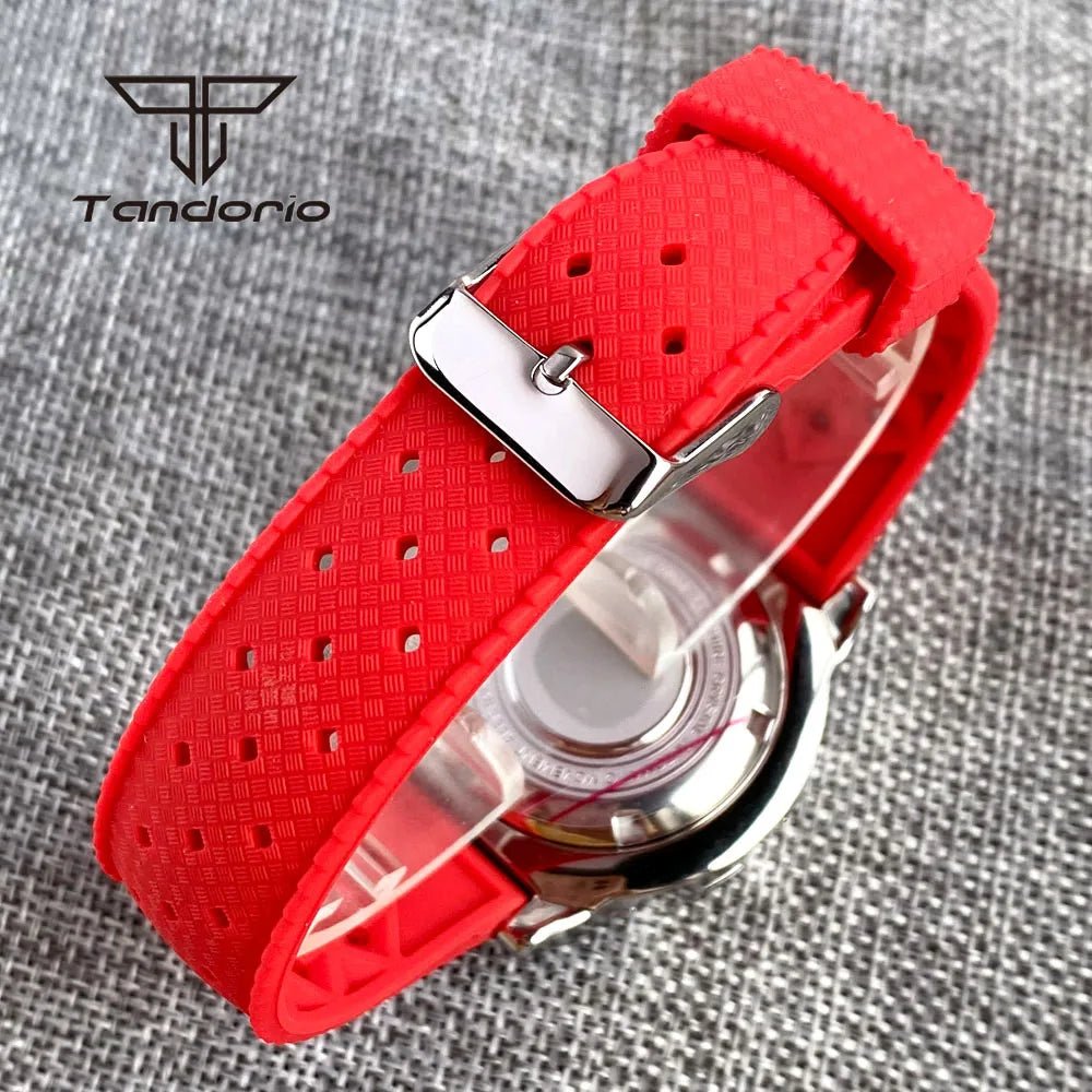Tandorio Monster Dive NH36 42mm Mechanical Automatic Men Watch 20ATM AR Sapphire Crystal Wristwatch Date Week Green Luminous