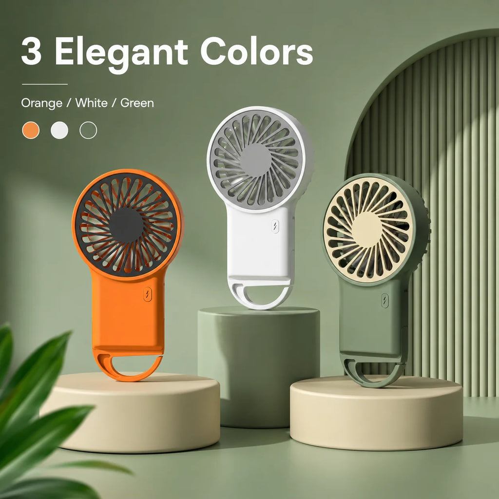 Handheld Foldable Mini Fan Desktop USB Charging Fan With Carabiner Hiking Clip-On Compact Fan Summer Heat Relief Travel Fan