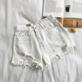 Koreanische Denim-Shorts für Damen, Sommer, modisch, lässig, hohe Taille, zerrissene Jeans, Tasche, Quaste, Y2K Hot Pants, Streetwear, blaue Hose