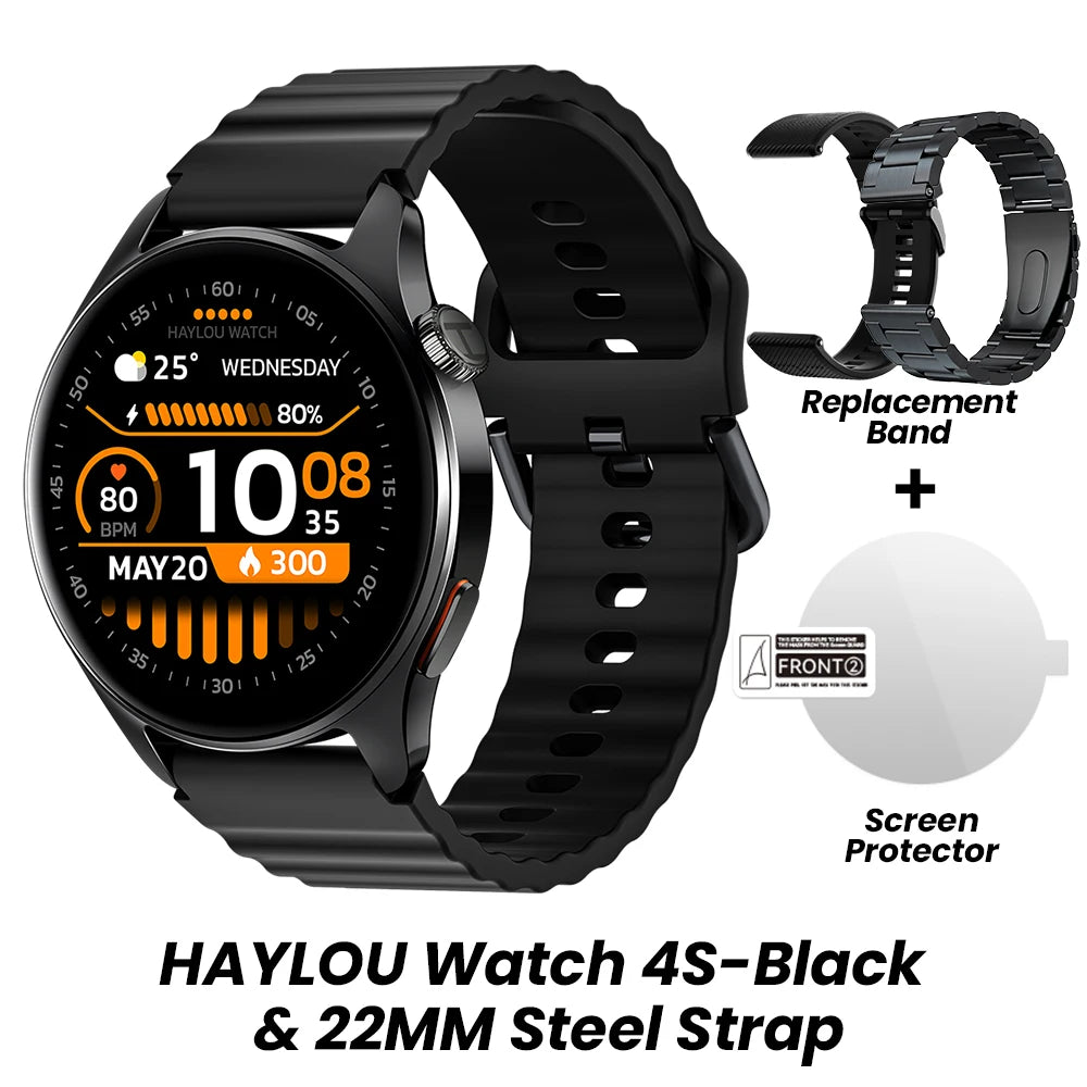 HAYLOU Watch 4S GPS Smartwatch - 1.43” HD AMOLED Display, 5 Satellite Positioning, 120+ Sport Modes
